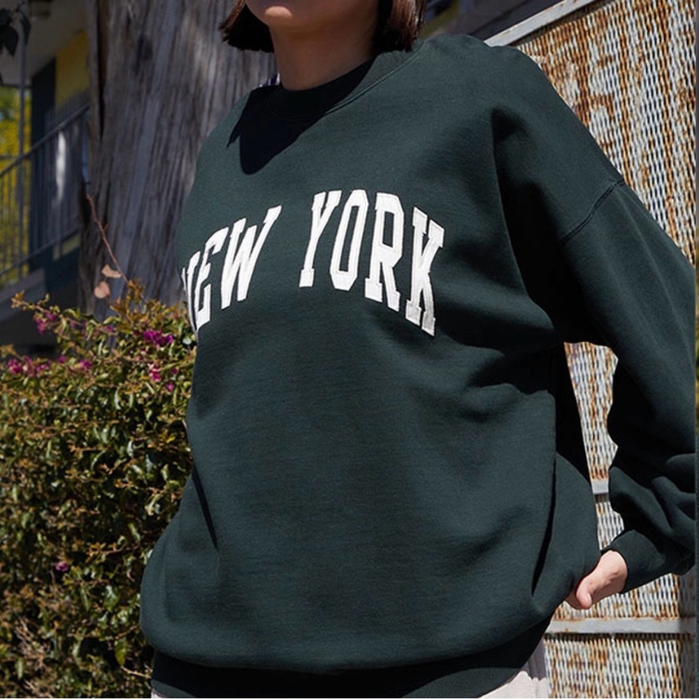 John Galt Green Erica New York Crew Neck Sweatshirt